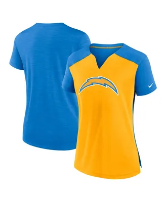 Women's Nike Gold, Powder Blue Los Angeles Chargers Impact Exceed Performance Notch Neck T-shirt