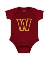 Newborn Boys and Girls Burgundy Washington Commanders Logo Bodysuit