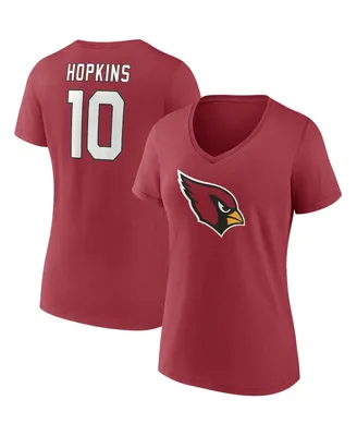 Women's Fanatics DeAndre Hopkins Cardinal Arizona Cardinals Player Icon Name and Number V-Neck T-shirt