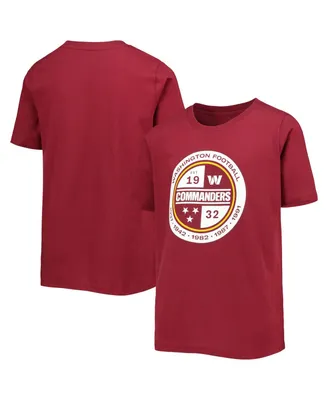 Big Boys Burgundy Washington Commanders Secondary Logo T-shirt