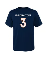 Big Boys Russell Wilson Navy Denver Broncos Mainliner Player Name and Number T-shirt