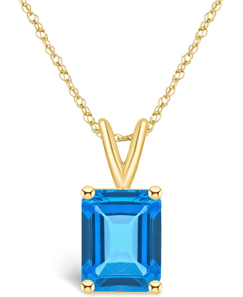 Blue Topaz (4-1/4 ct. t.w.) Pendant Necklace 14K White Gold or Yellow