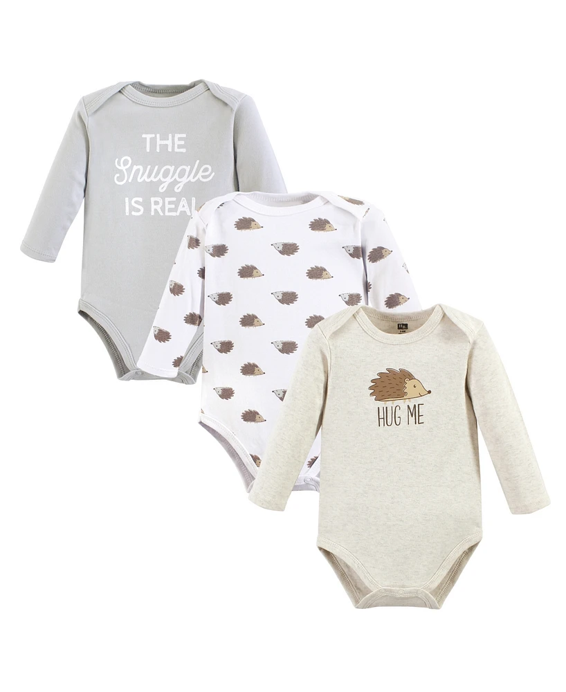 Hudson Baby Boys Unisex Cotton Long-Sleeve Bodysuits