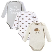 Hudson Baby Boys Unisex Cotton Long-Sleeve Bodysuits