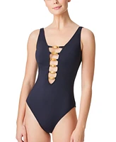 Bleu by Rod Beattie Women's Kore Lace-Up One-Piece Swimsuit