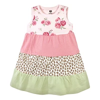 Hudson Baby Big Girls Hudson Cotton Dresses, Blush Rose Leopard