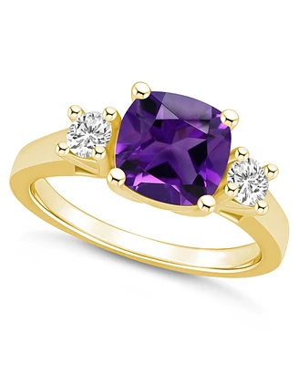 Macy's Amethyst (2 ct. t.w.) and Diamond (1/3 Ring 14K Yellow Gold
