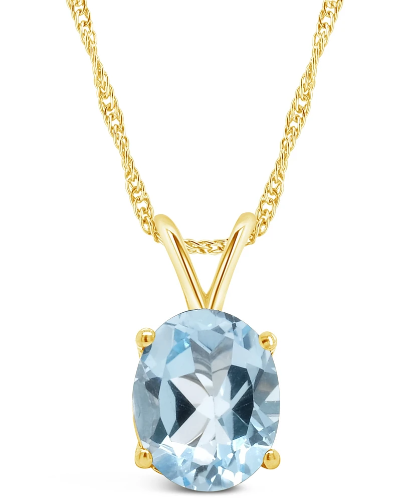 Macy's Topaz (3-5/8 ct. t.w.) Pendant Necklace in 14K Gold