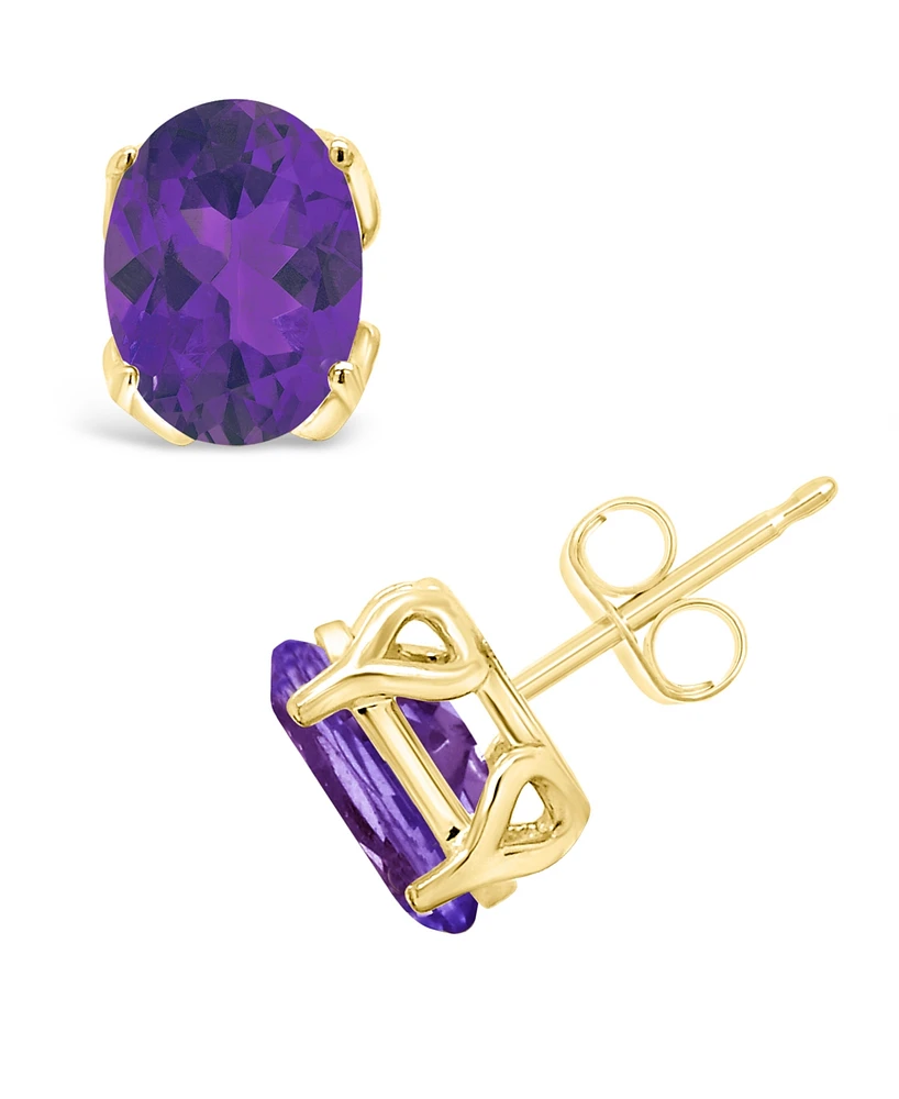 Macy's Amethyst (2-3/8 ct. t.w.) Stud Earrings in 14K Gold