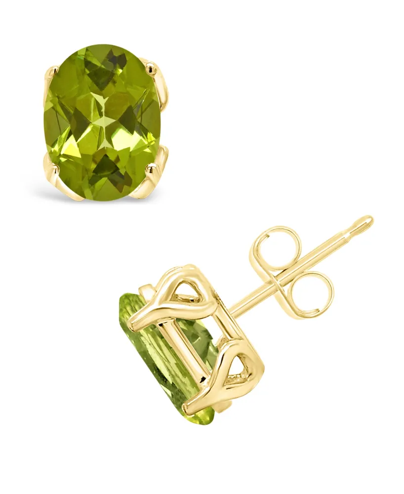 Macy's Peridot (2-3/4 ct. t.w.) Stud Earrings in 14K Gold