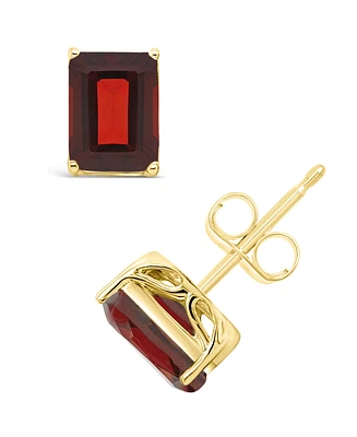 Macy's Garnet (3-7/8 ct. t.w.) Stud Earrings in 14K Gold