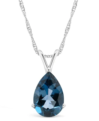 Macy's London Topaz (3-5/8 ct. t.w.) Pendant Necklace in 14K White Gold