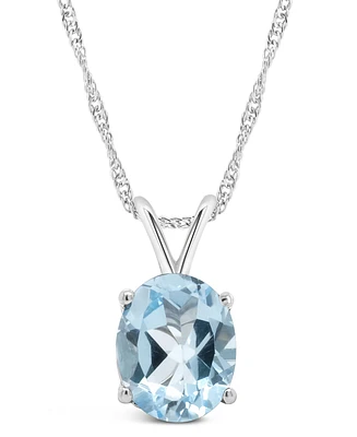 Macy's Topaz (3-5/8 ct. t.w.) Pendant Necklace in 14K White Gold