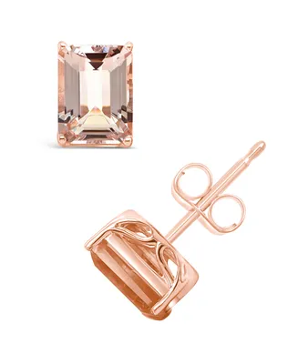 Macy's Morganite (2-3/4 ct. t.w.) Stud Earrings in 14K Rose Gold