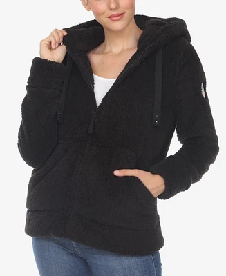 White Mark Women's Hooded Sherpa Jacket