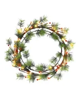 Puleo Pre-Lit Wreath with Glitter Accents