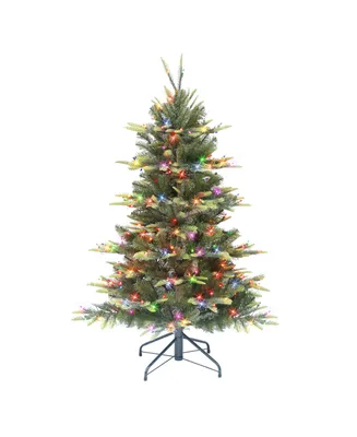 4.5' Pre-Lit Aspen Fir Tree with 250 Underwriters Laboratories Multi-Color Incandescent Lights, 411 Tips