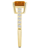 Macy's Citrine (2 Ct. T.w.) and Diamond (1/3 Ring 14K Yellow Gold