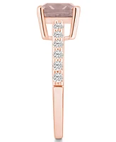 Macy's Morganite (2 Ct. T.w.) and Diamond (1/3 Ring 14K Rose Gold