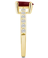 Macy's Garnet (1-1/10 Ct. T.w.) and Diamond (1/3 Ring 14K Yellow Gold