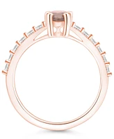 Macy's Morganite (3/4 Ct. T.w.) and Diamond (1/3 Ring 14K Rose Gold