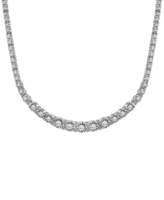 Wrapped in Love Diamond Graduated 17" Collar Necklace (1 ct. t.w.) in Sterling Silver, Created for Macy's