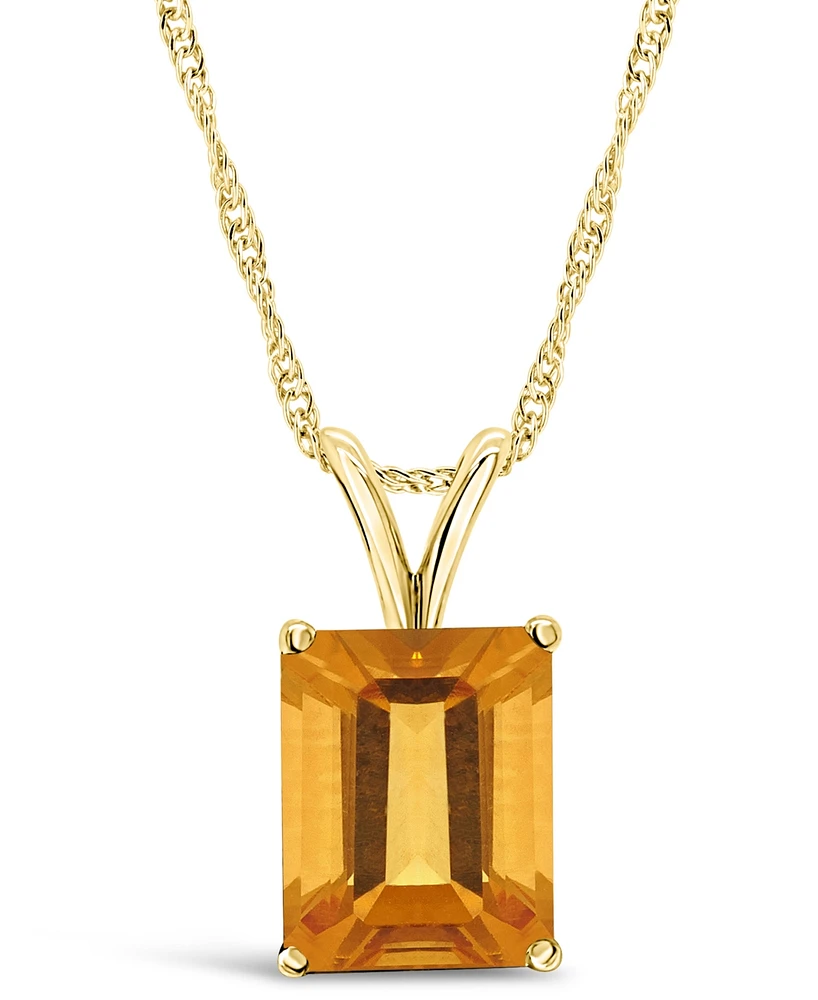 Macy's Citrine (3-1/7 ct. t.w.) Pendant Necklace in 14K Gold