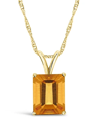 Macy's Citrine (3-1/7 ct. t.w.) Pendant Necklace in 14K Gold