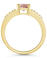 Macy's Morganite and Diamond Ring (1-1/7 ct.t.w 1/8 ct.t.w) 14K Yellow Gold