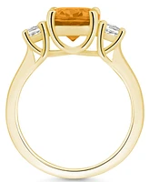 Macy's Citrine and Diamond Ring (2-1/2 ct.t.w 1/3 ct.t.w) 14K Yellow Gold