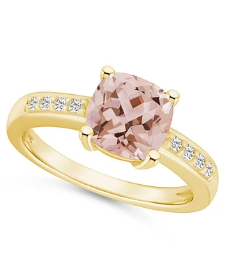 Macy's Morganite and Diamond Ring (2 ct.t.w 1/8 ct.t.w) 14K Yellow Gold