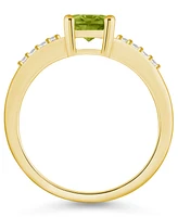 Macy's Peridot and Diamond Ring (1-1/3 ct.t.w 1/8 ct.t.w) 14K Gold