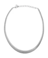 2028 Silver-Tone Omega Mesh Chain Collar Necklaces - Silver
