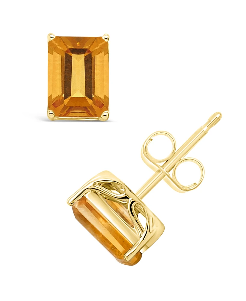 Macy's Citrine (3-1/5 ct. t.w.) Stud Earrings in 14K Gold