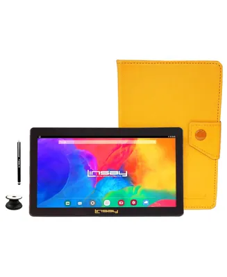 Linsay New 7" Tablet Bundle with Orange Case, Pop Holder and Pen Stylus 64GB Android 13