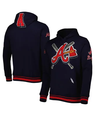 Men's Pro Standard Navy Atlanta Braves Mash Up Logo Pullover Hoodie