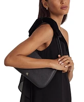 Lauren Ralph Women's Crosshatch Leather Medium Danni Shoulder Bag