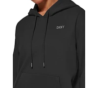 Dkny Sport Women's Metallic Logo Fleece Hoodie