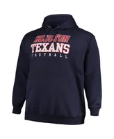 Men's Navy Houston Texans Big and Tall Stacked Pullover Hoodie