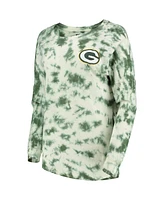 Women's New Era Green Green Bay Packers Tie-Dye Long Sleeve T-shirt