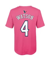 Girls Preschool Deshaun Watson Pink Houston Texans Player Mainliner Name and Number T-shirt