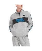 Men's Tommy Hilfiger Heathered Gray Carolina Panthers Mario Quarter-Zip Jacket