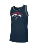 Men's New Era Heathered Navy Houston Texans Ringer Tri-Blend Tank Top