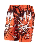 Men's Foco Orange Cleveland Browns Retro Static Mesh Lounge Shorts