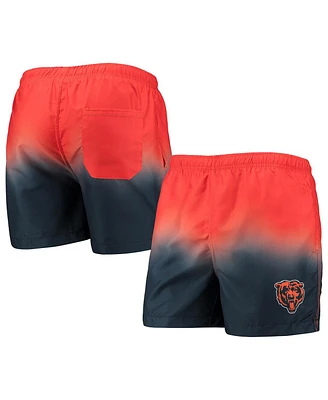 Men's Foco Orange, Navy Chicago Bears Dip-Dye Swim Shorts
