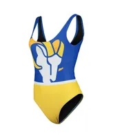 Women's Foco Royal Los Angeles Rams Team One-Piece Swimsuit