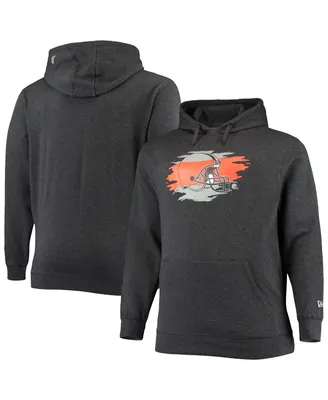 Men's New Era Charcoal Cleveland Browns Big and Tall Primary Logo Pullover Hoodie