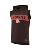 Men's Msx by Michael Strahan Brown Cleveland Browns Active Sleeveless Pullover Hoodie