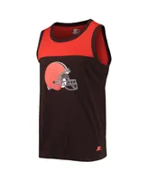 Men's Starter Brown, Orange Cleveland Browns Team Touchdown Fashion Tank Top