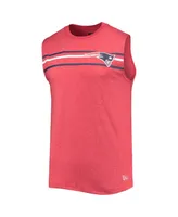 Men's New Era Red England Patriots Brushed Sleeveless Tank Top